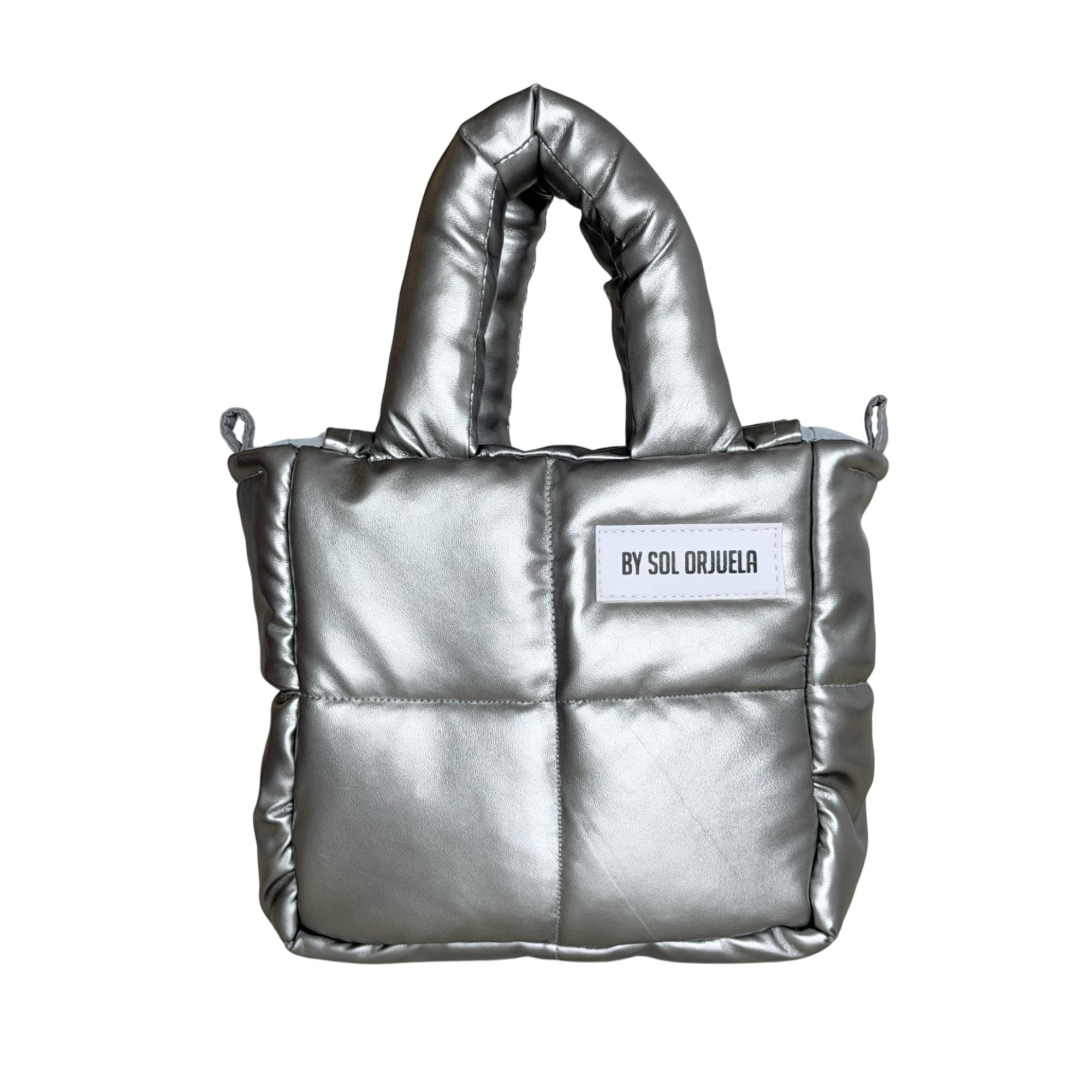 Mini Bag Cuerina Plateado