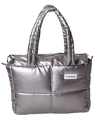 Maxi Bag Cuerina Plateada