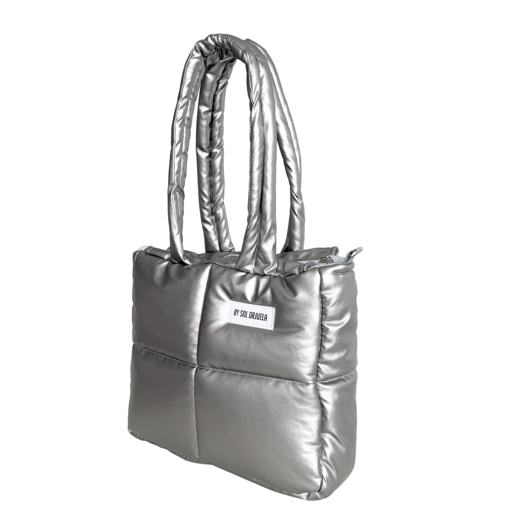 Midi Bag Cuerina Plateado