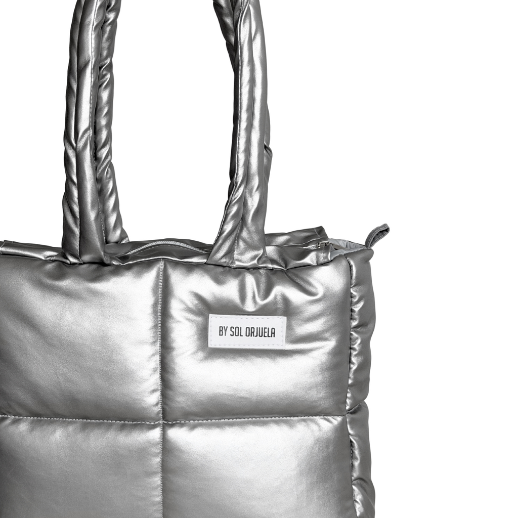 Midi Bag Cuerina Plateado