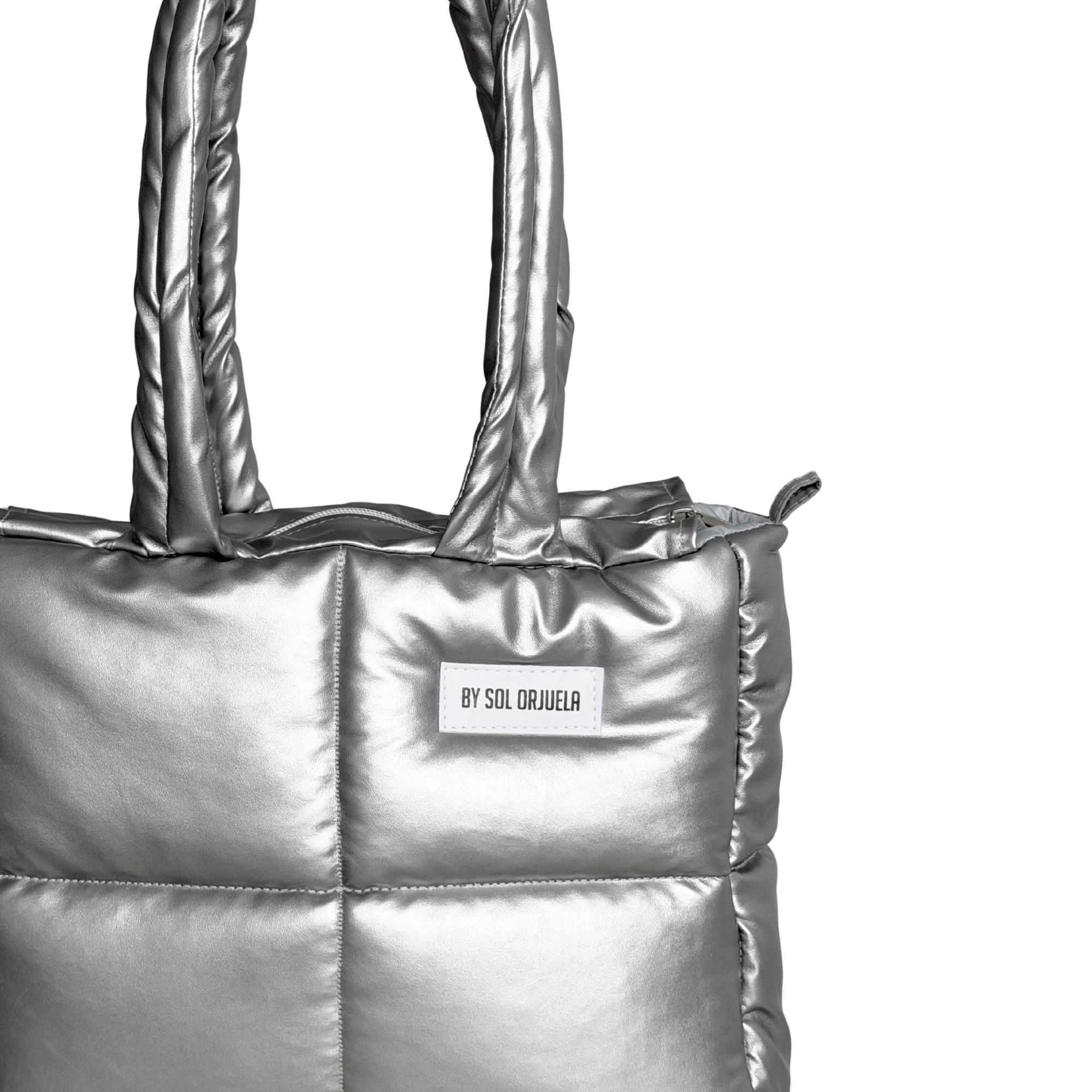 Midi Bag Cuerina Plateado