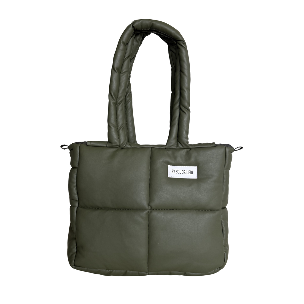 Midi bag cuerina verde oliva
