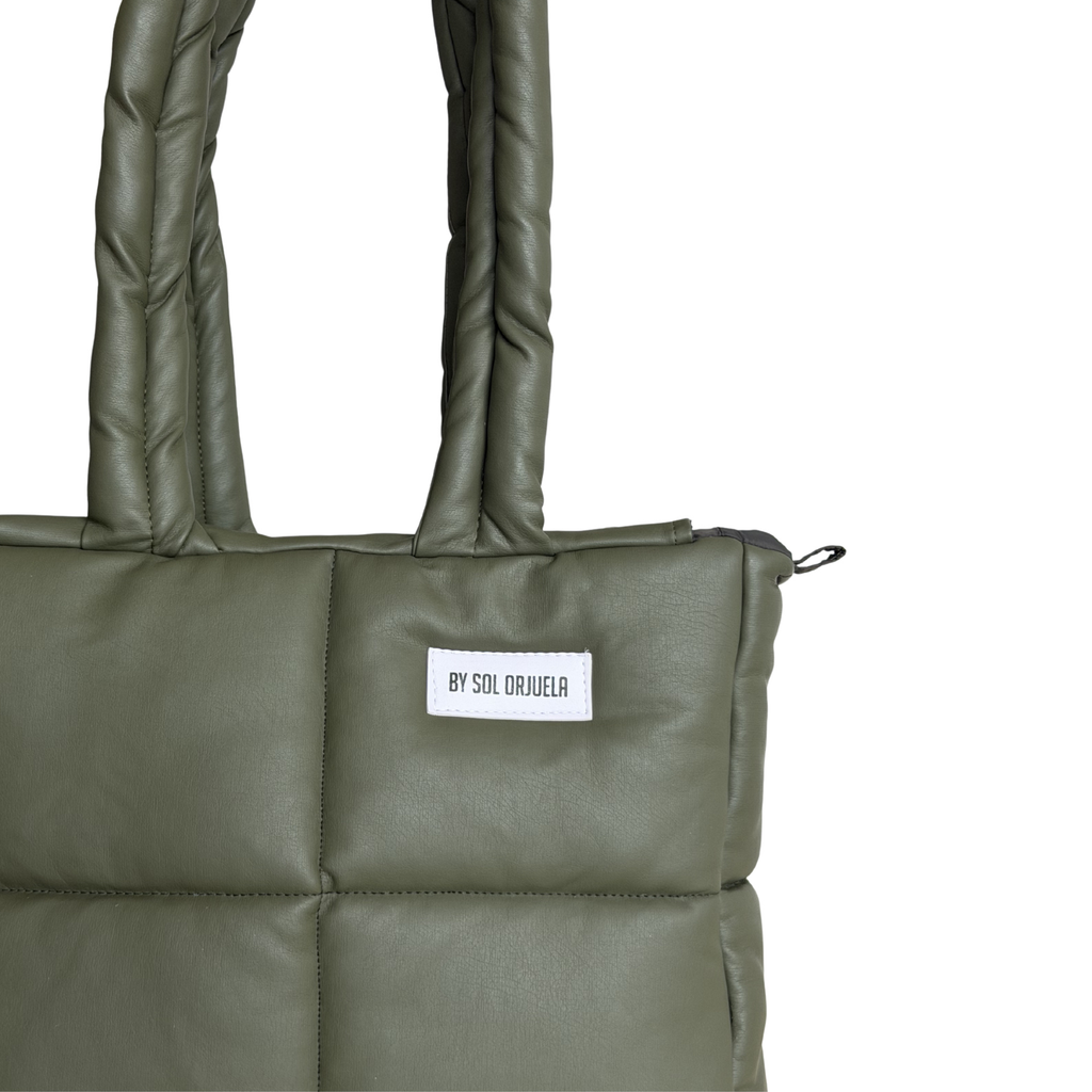 Midi bag cuerina verde oliva