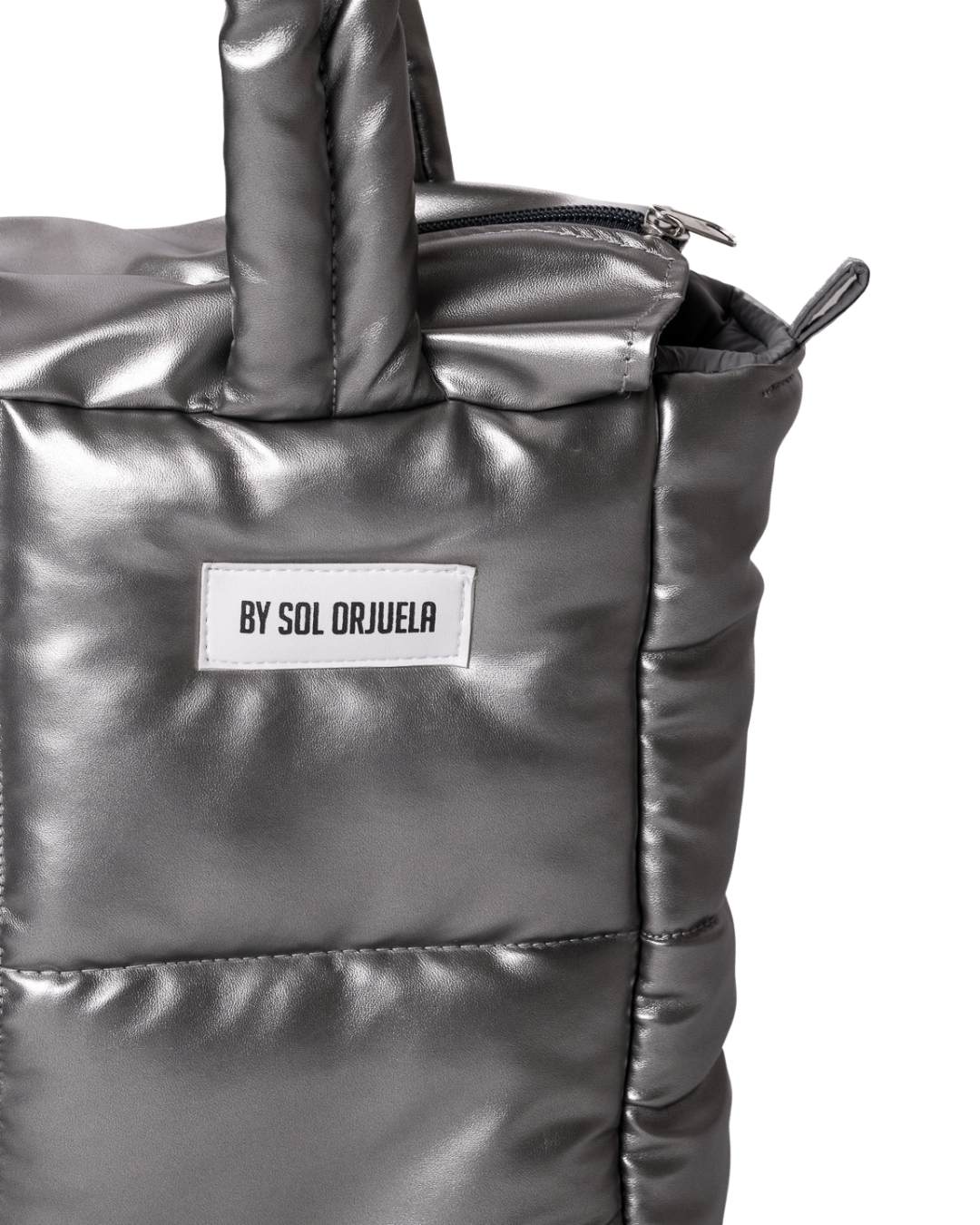 Midi Bag Cuerina Plateado