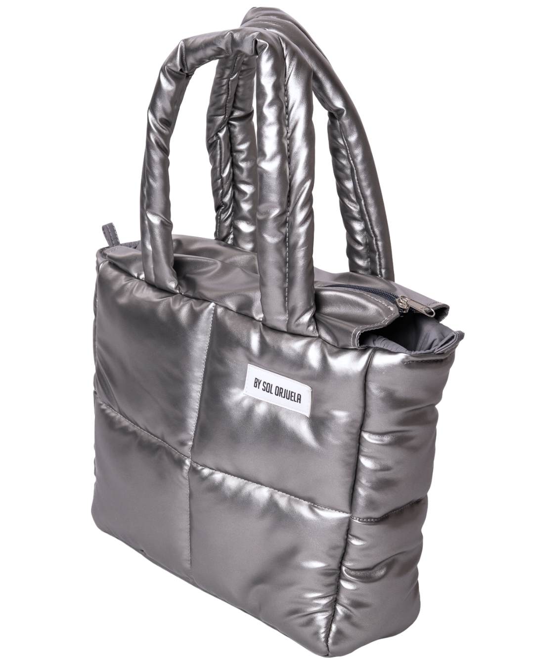 Midi Bag Cuerina Plateado