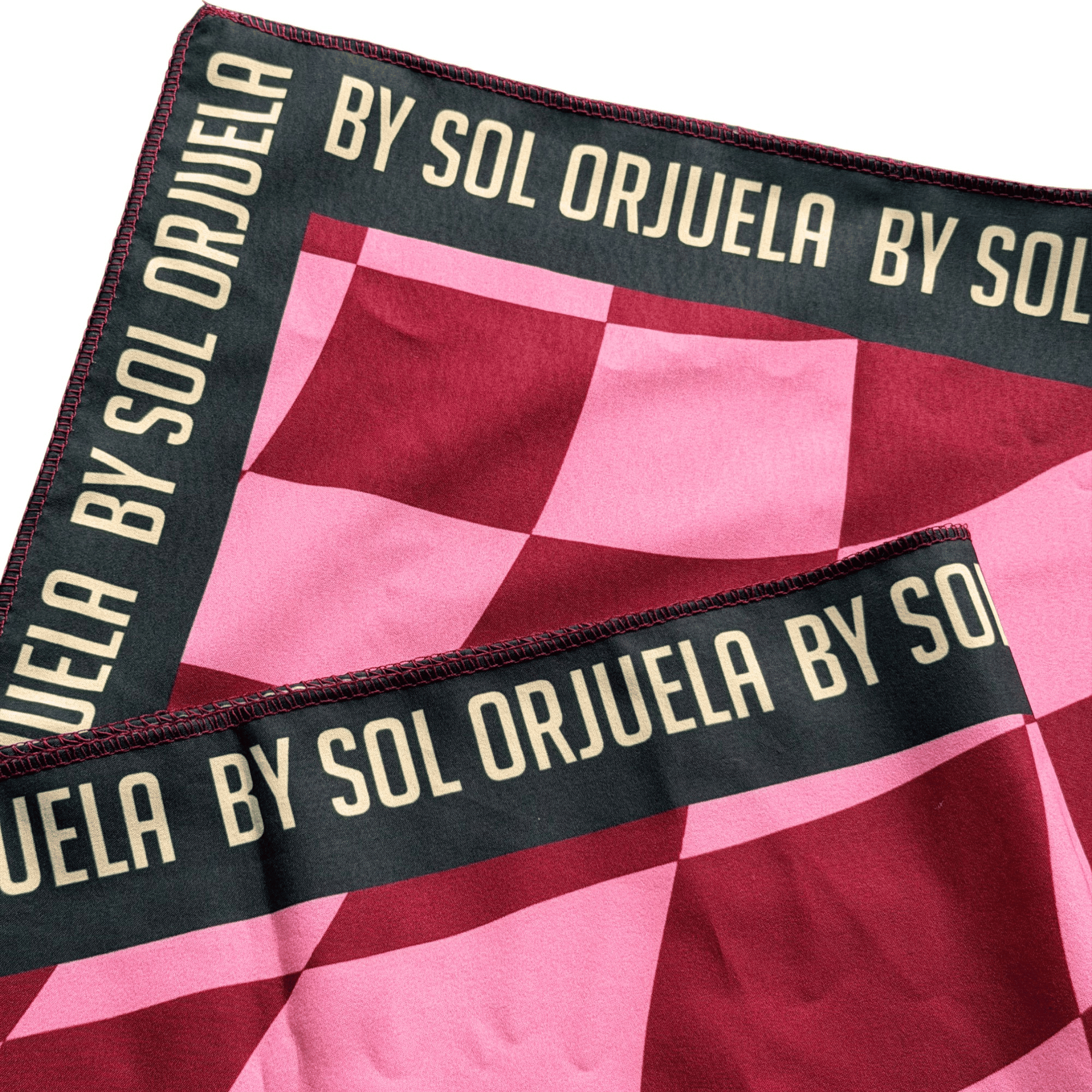 Bandana Cuadros Rosa- Vino