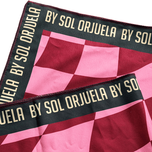 Bandana Cuadros Rosa- Vino