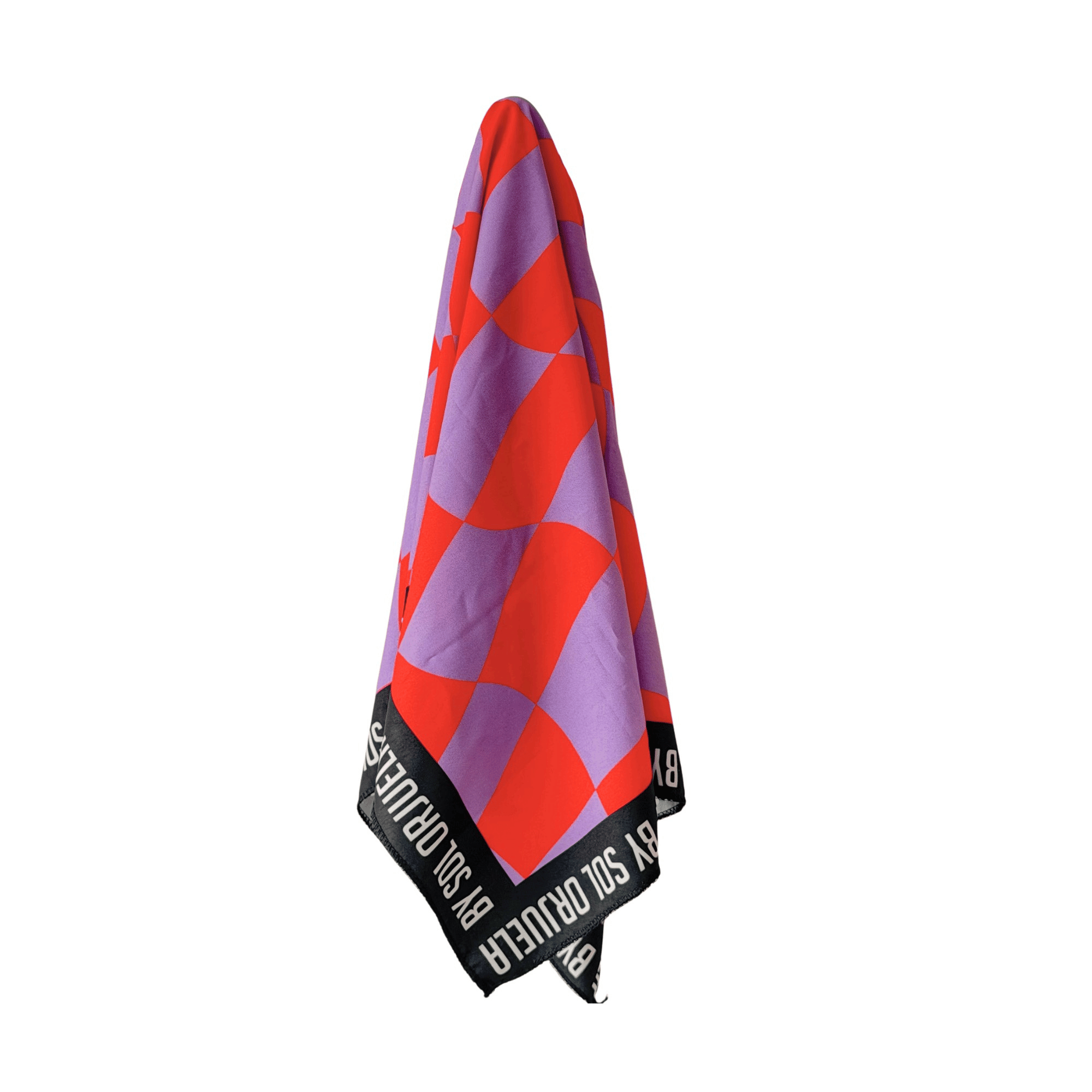 Bandana Cuadros Lila- Mandarina