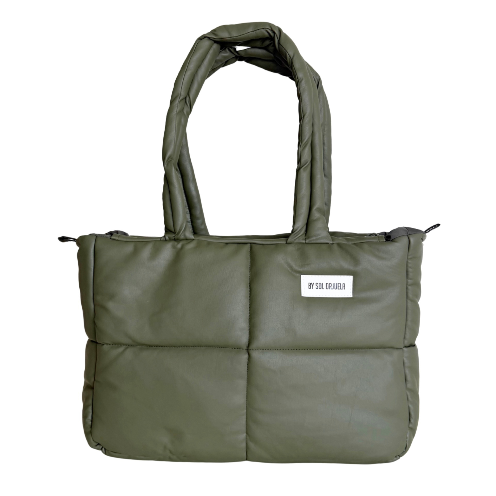 Maxi Bag cuerina verde oliva