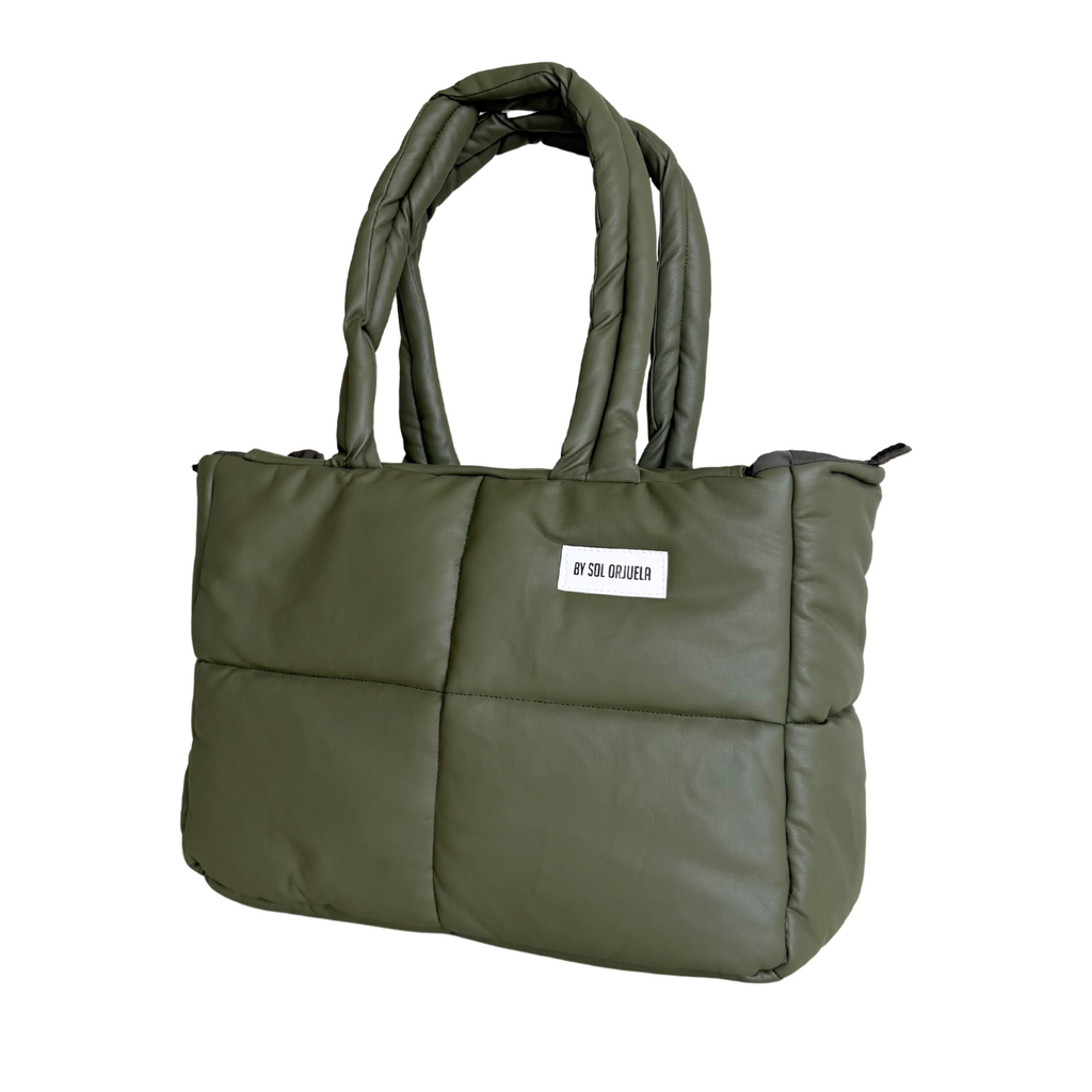Maxi Bag cuerina verde oliva
