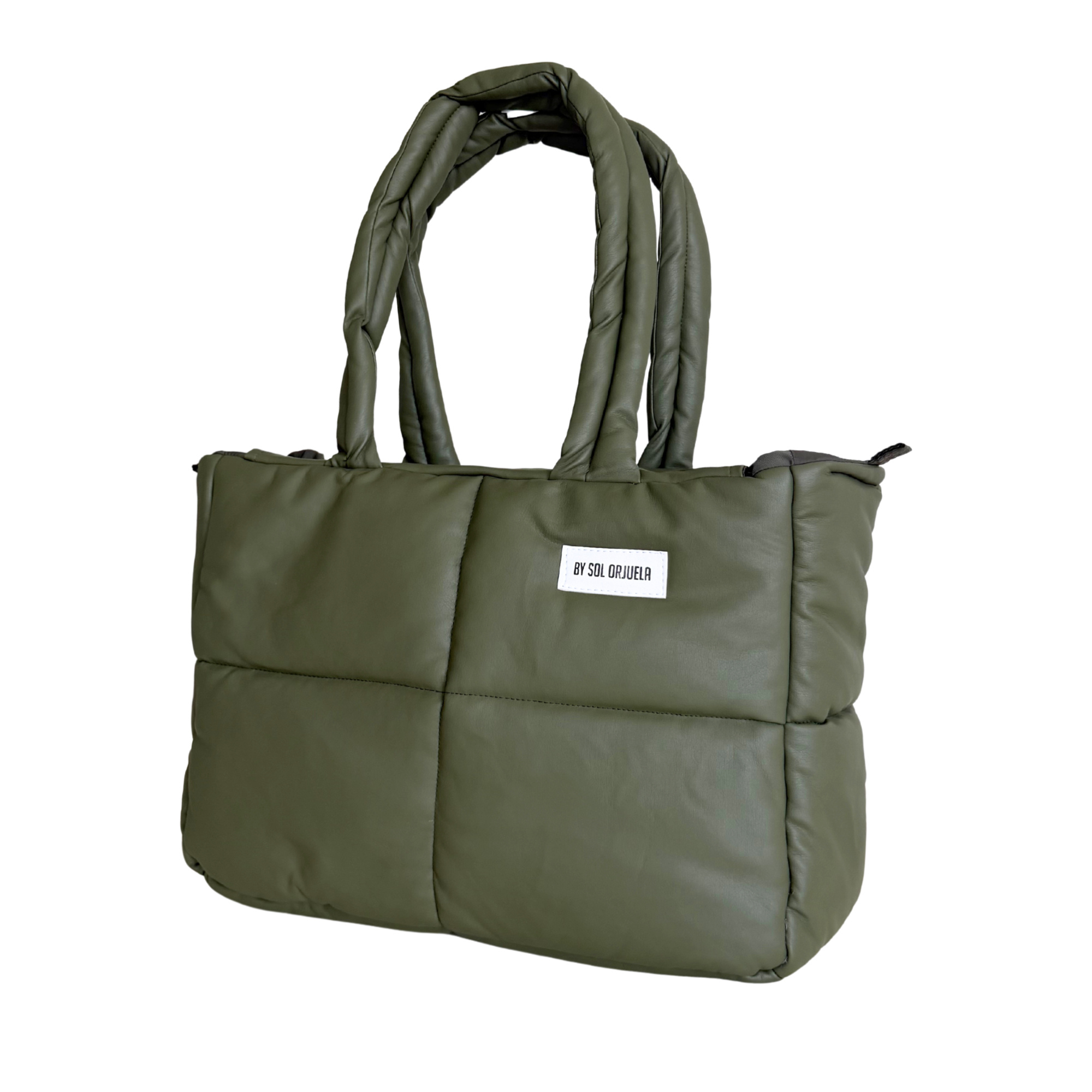 Maxi Bag cuerina verde oliva
