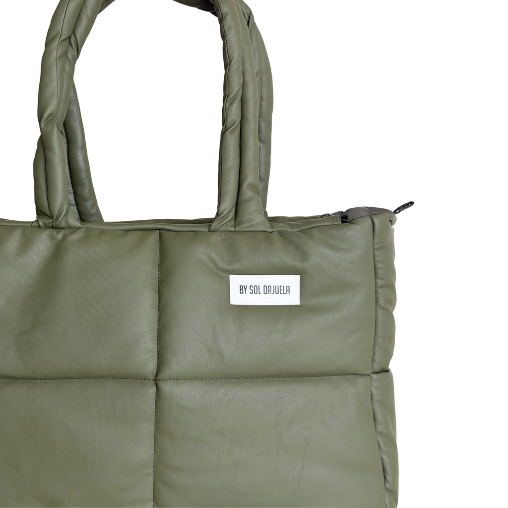 Maxi Bag cuerina verde oliva