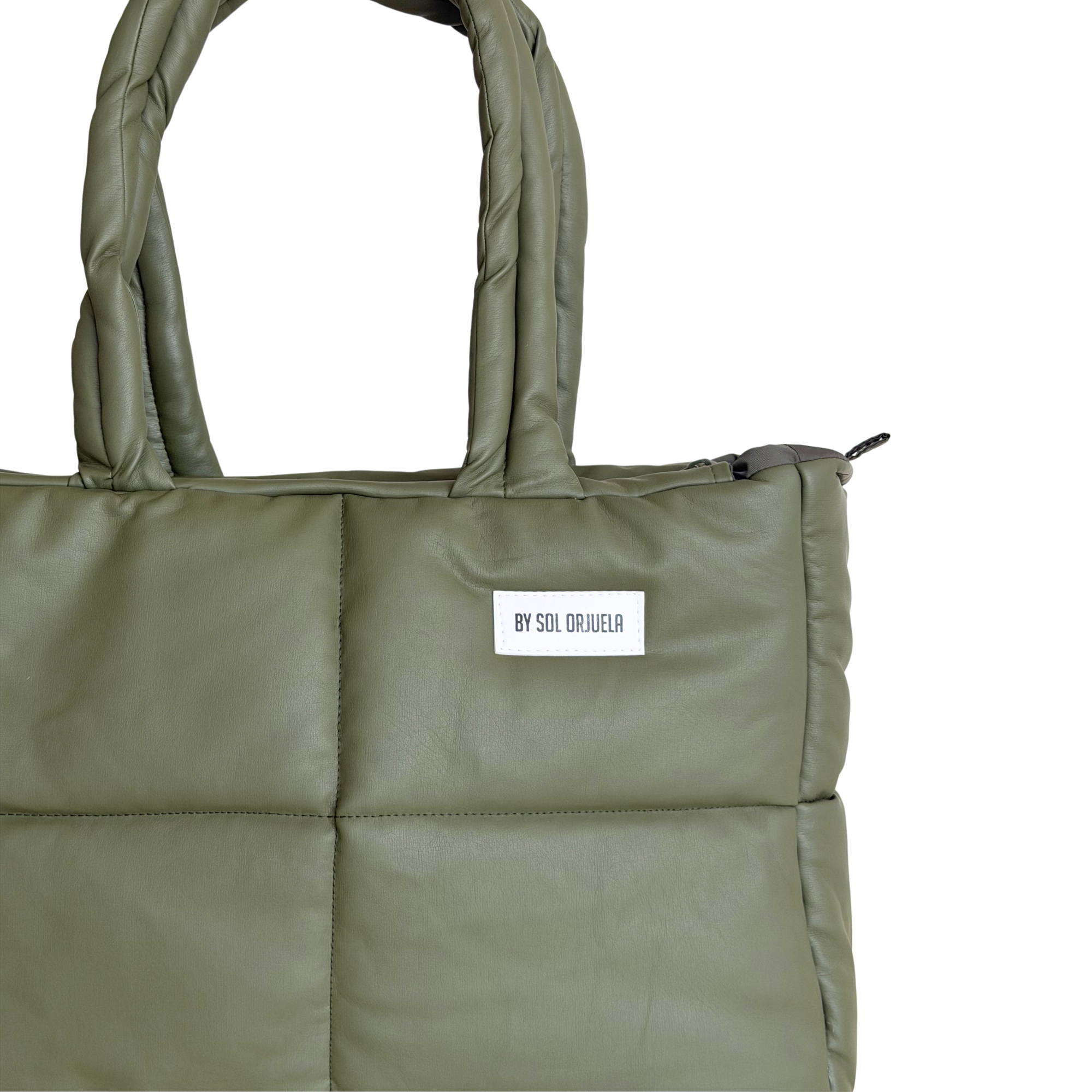 Maxi Bag cuerina verde oliva