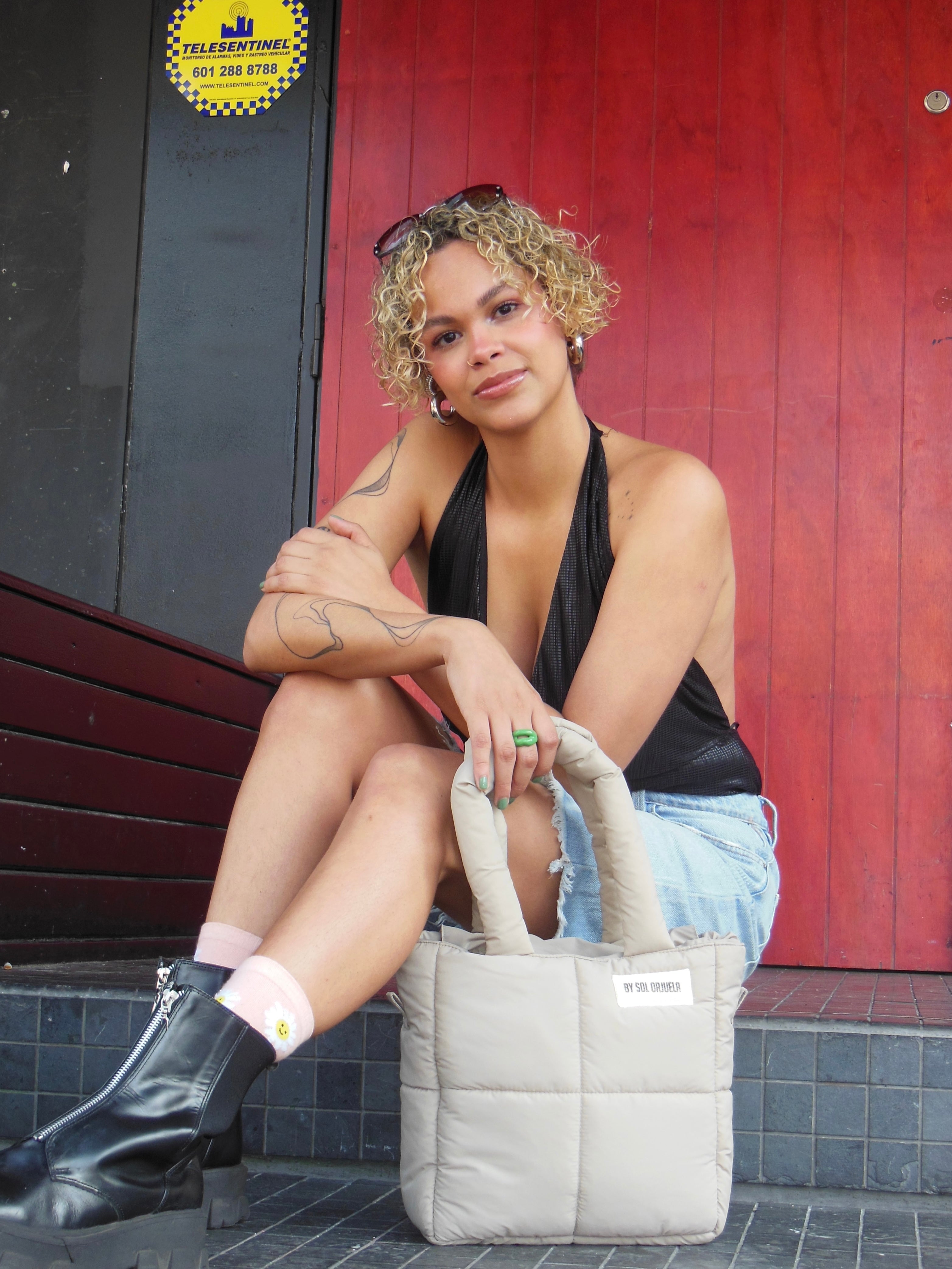 Midi Bag Nylon Beige