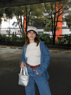 Mini Bag Cuerina Plateado