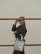 Midi Bag Cuerina Plateado