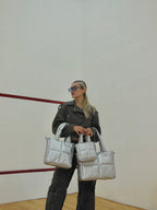 Mini Bag Cuerina Plateado