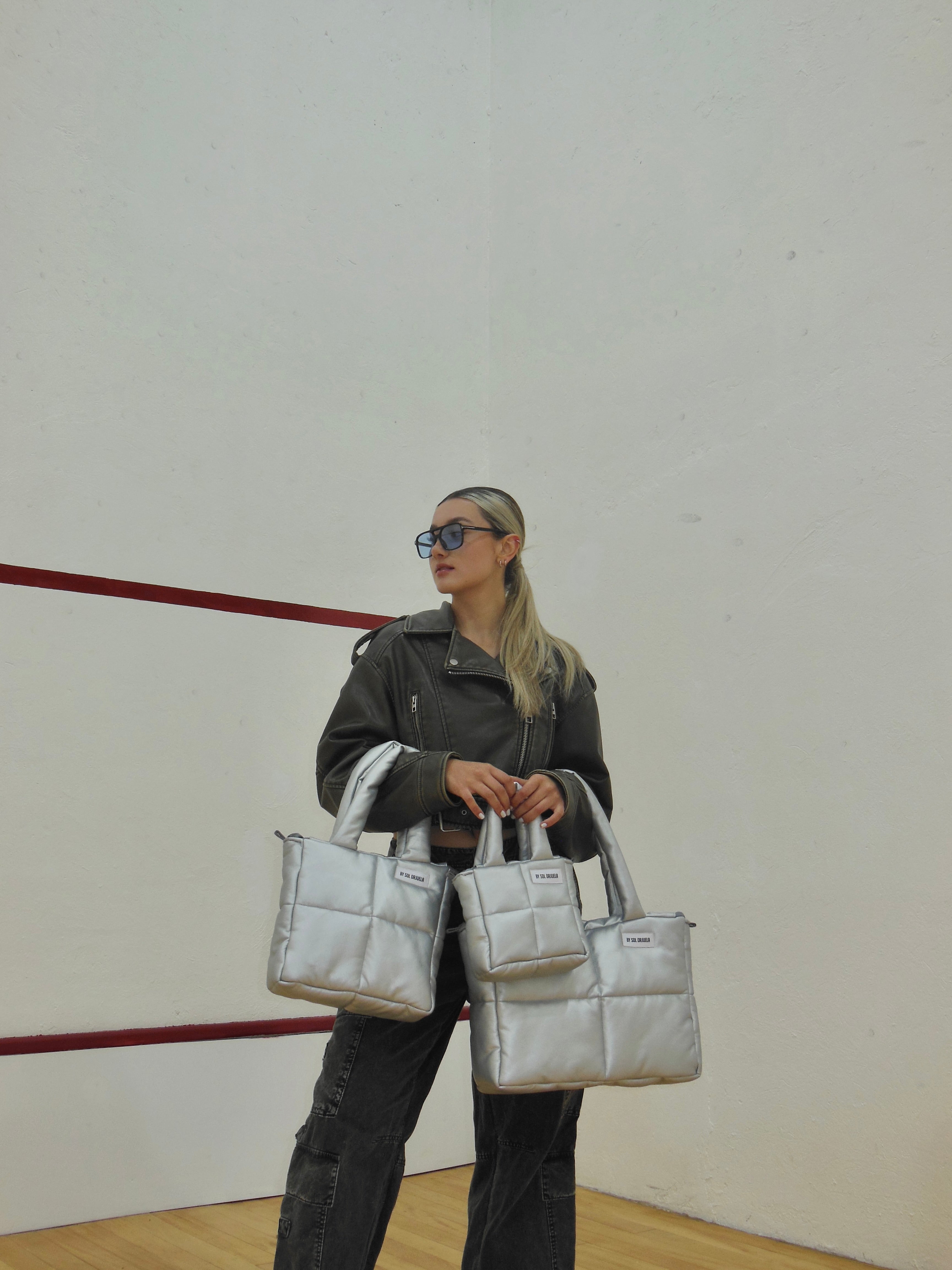 Mini Bag Cuerina Plateado