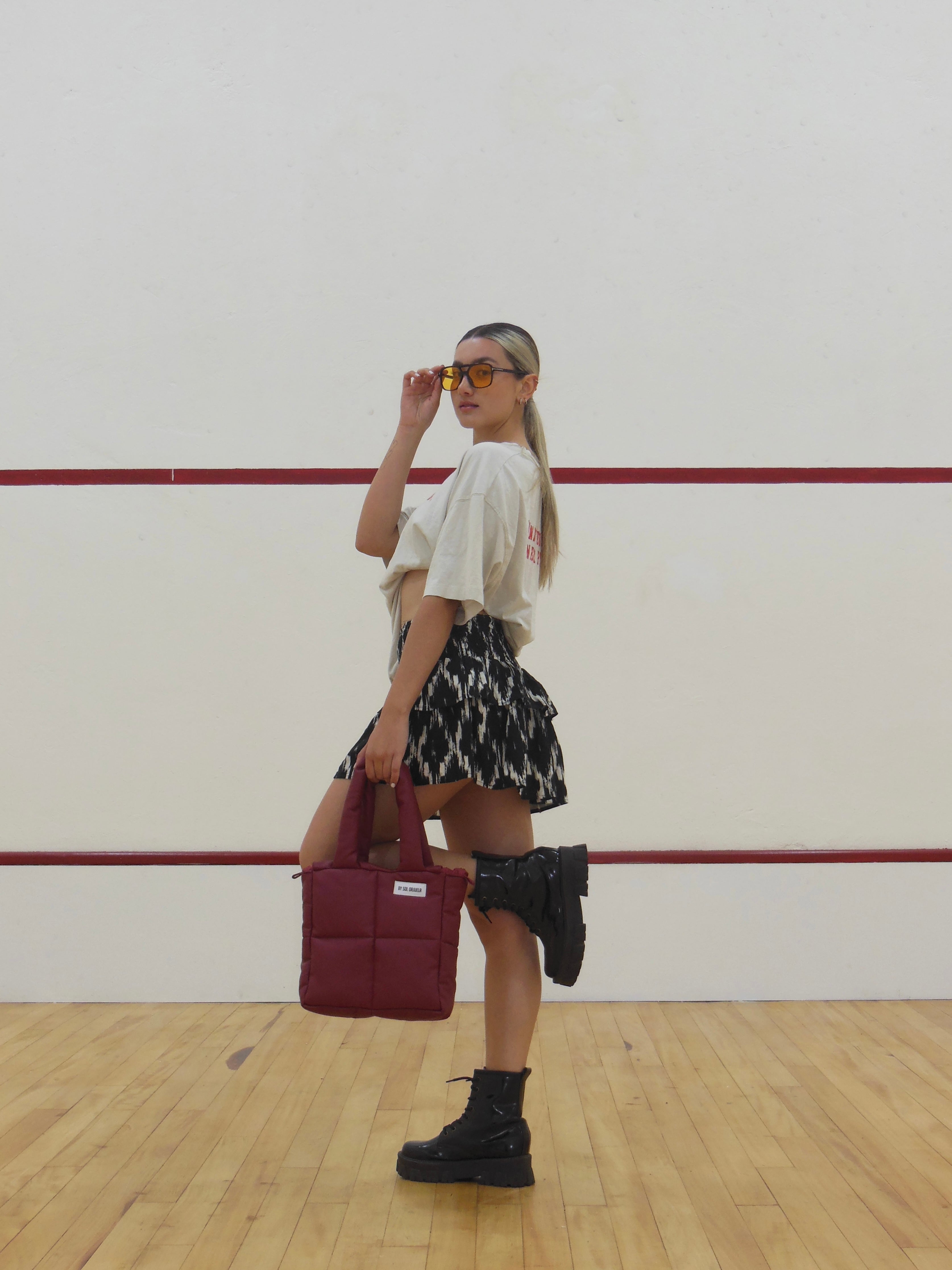 Midi Bag Cuerina Roja