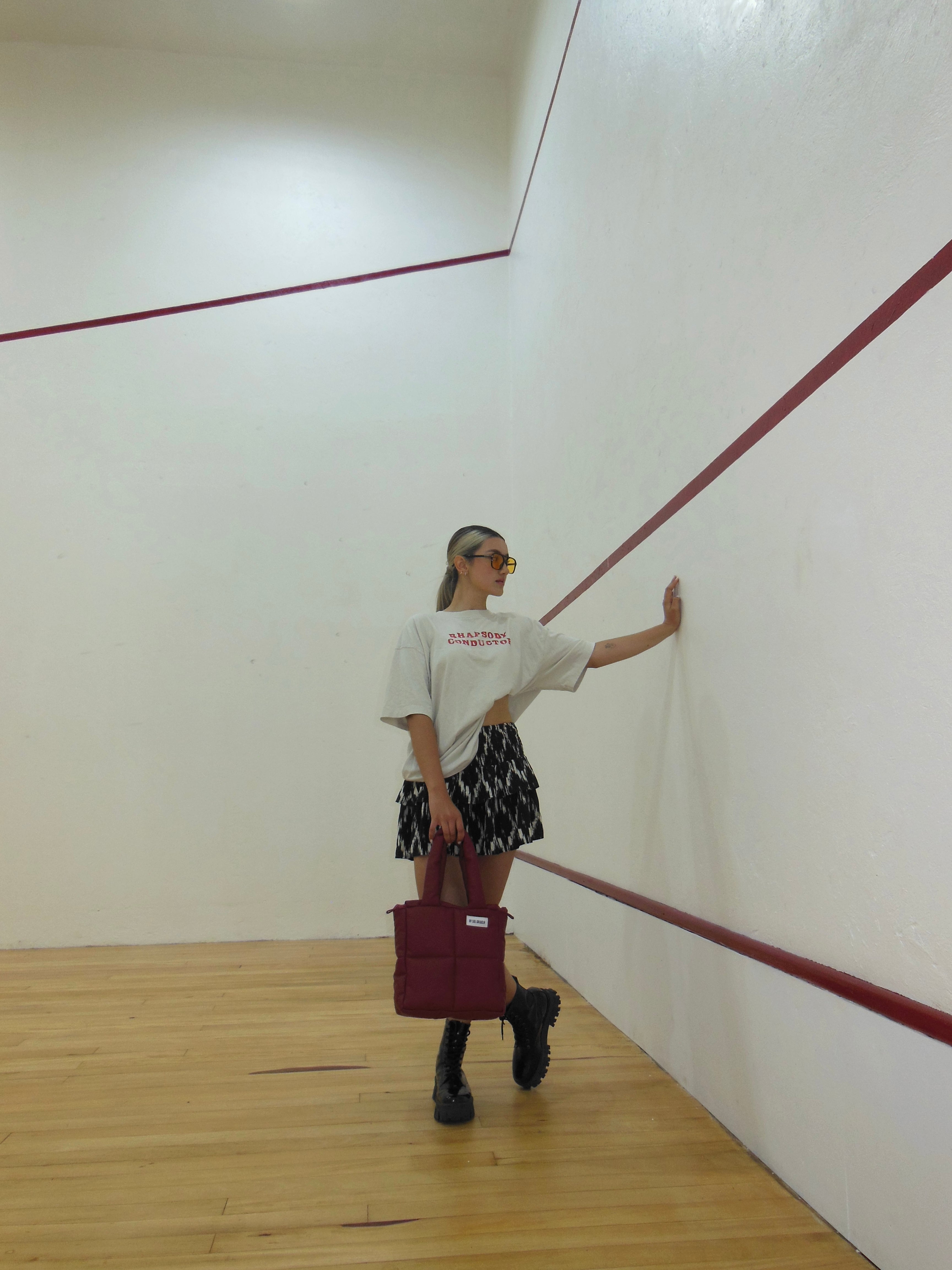 Midi Bag Cuerina Roja