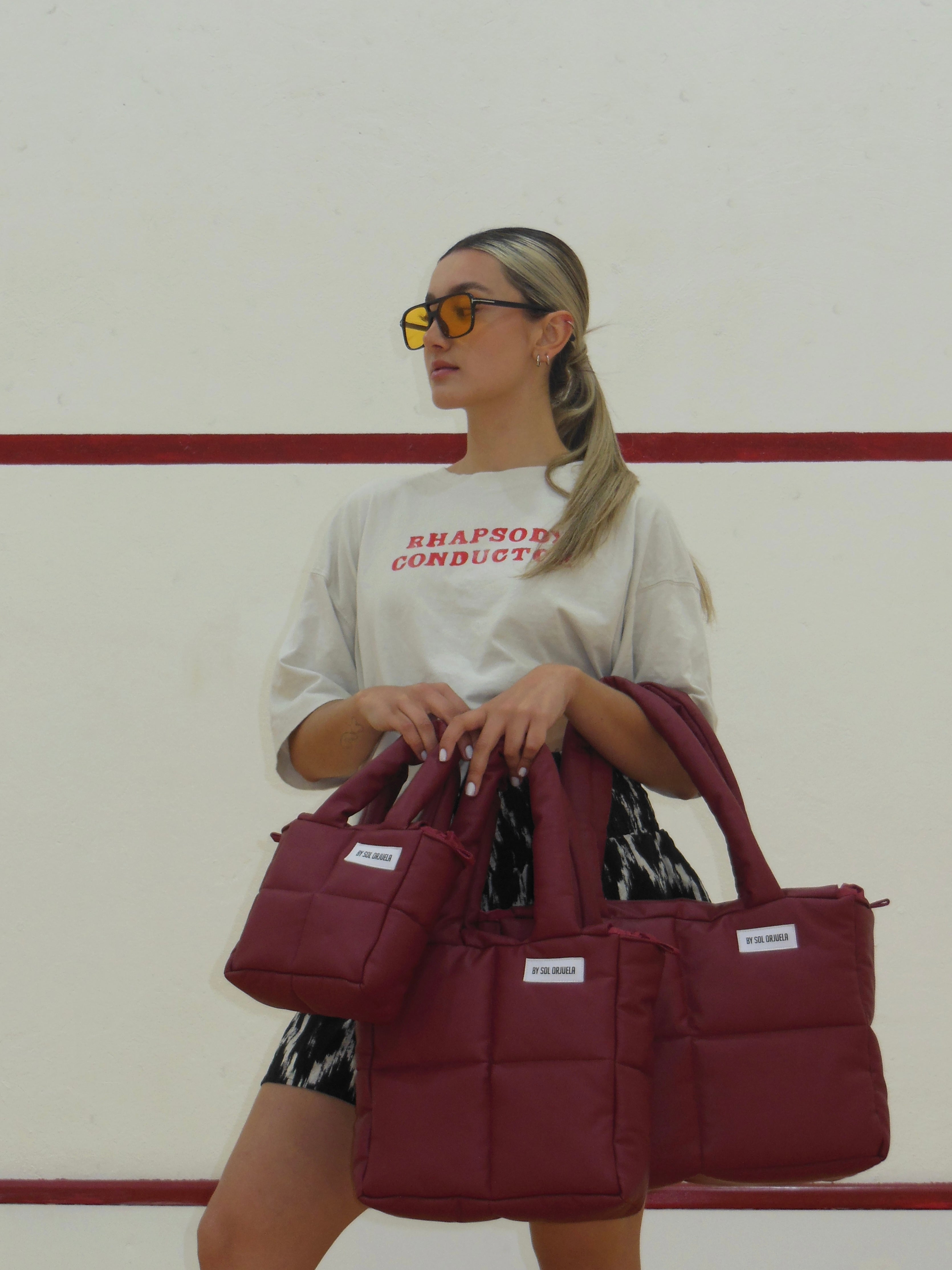 Midi Bag Cuerina Roja