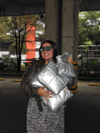 Midi Bag Cuerina Plateado