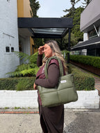 Maxi Bag cuerina verde oliva