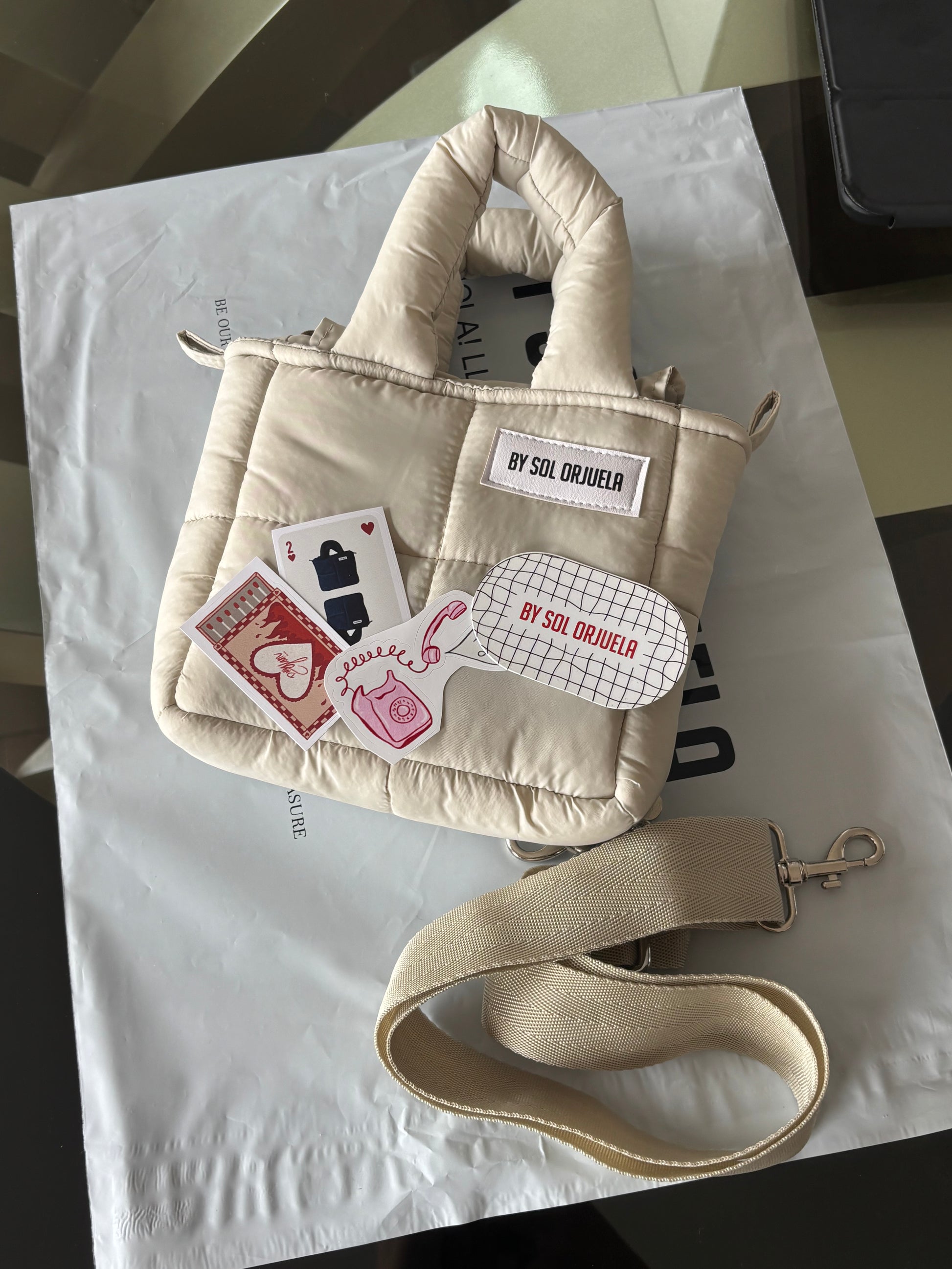 Mini Bag Nylon Beige