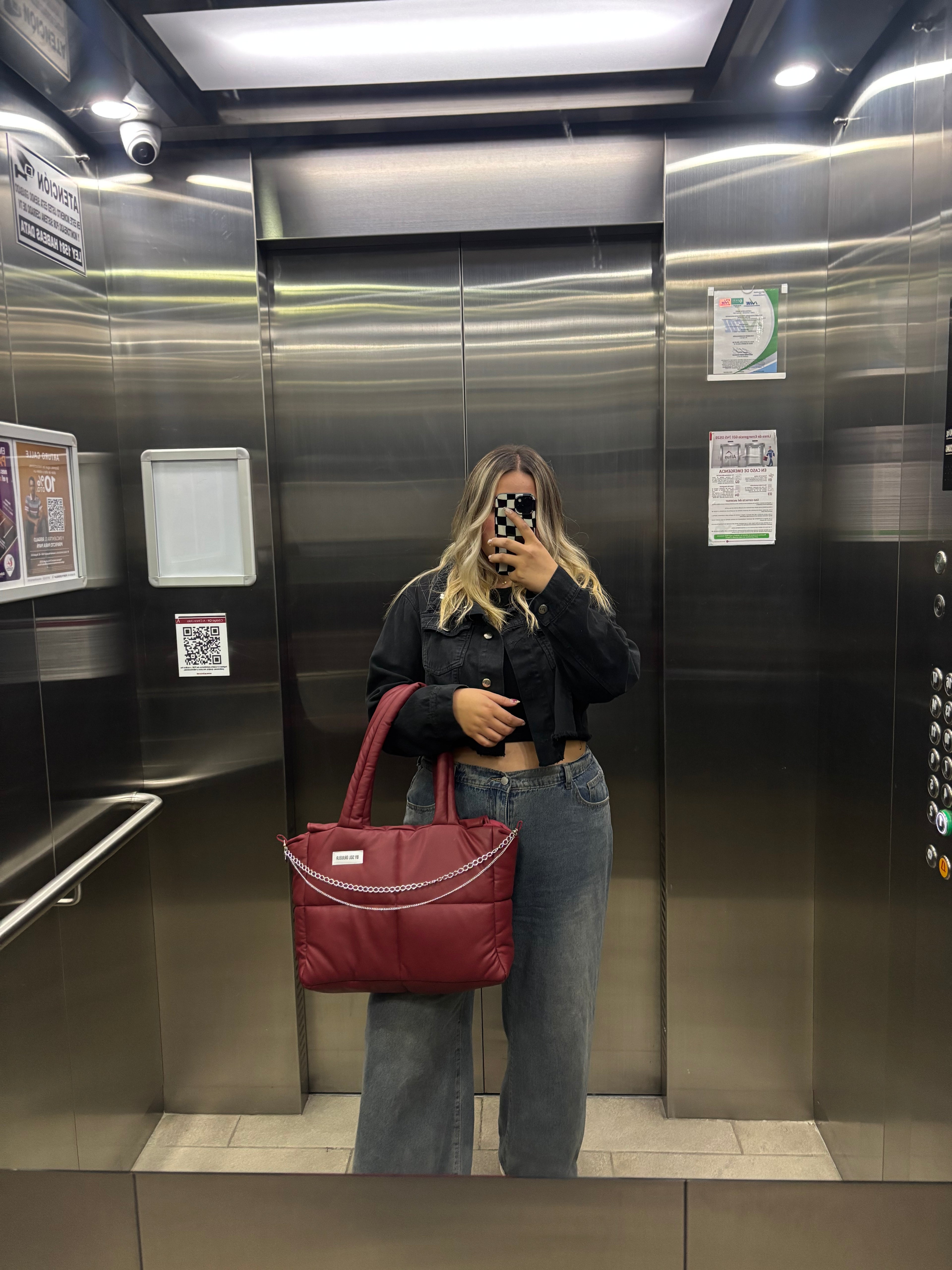 Maxi Bag Cuerina Roja