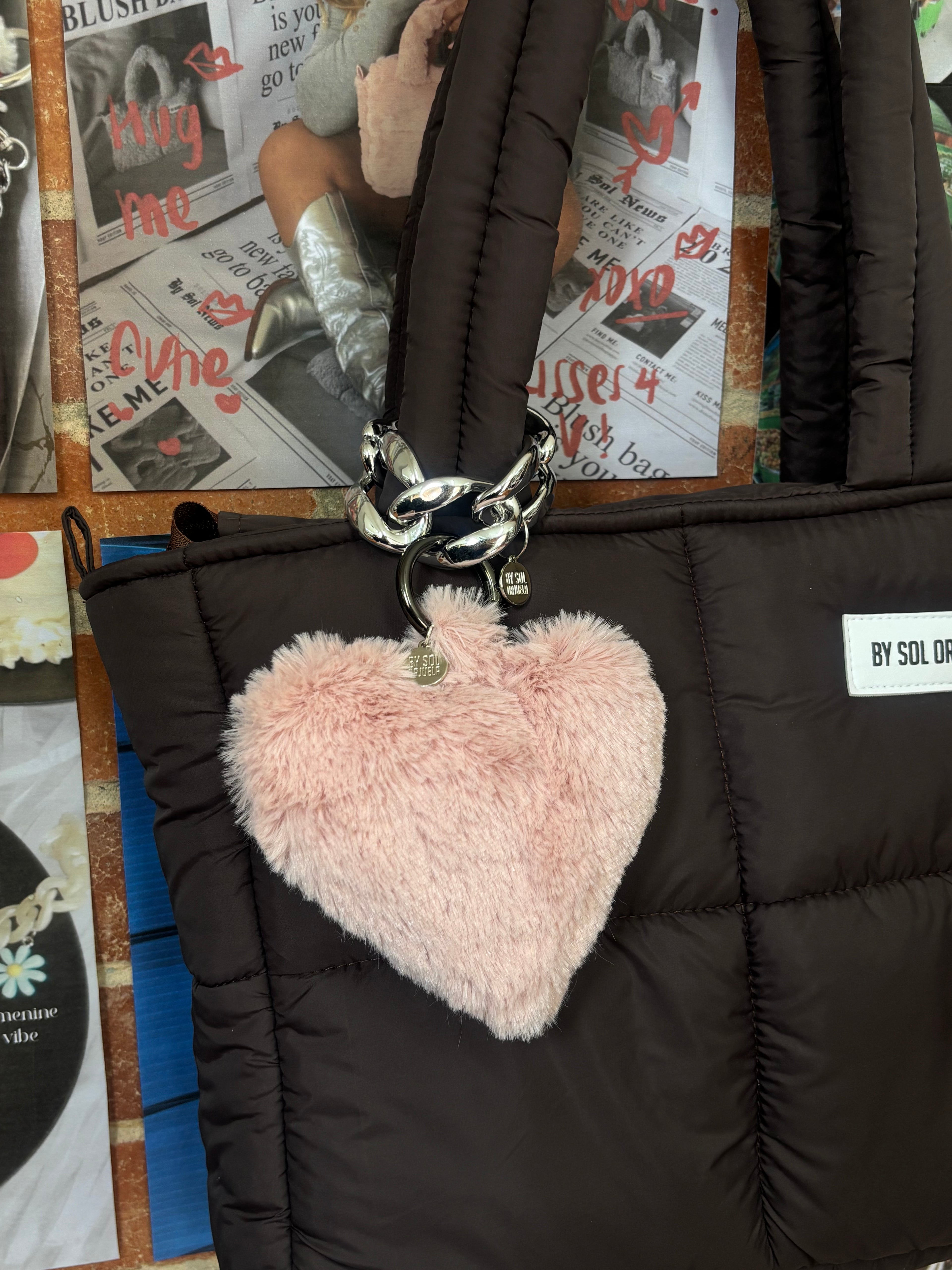 Corazón Peluche Rosa