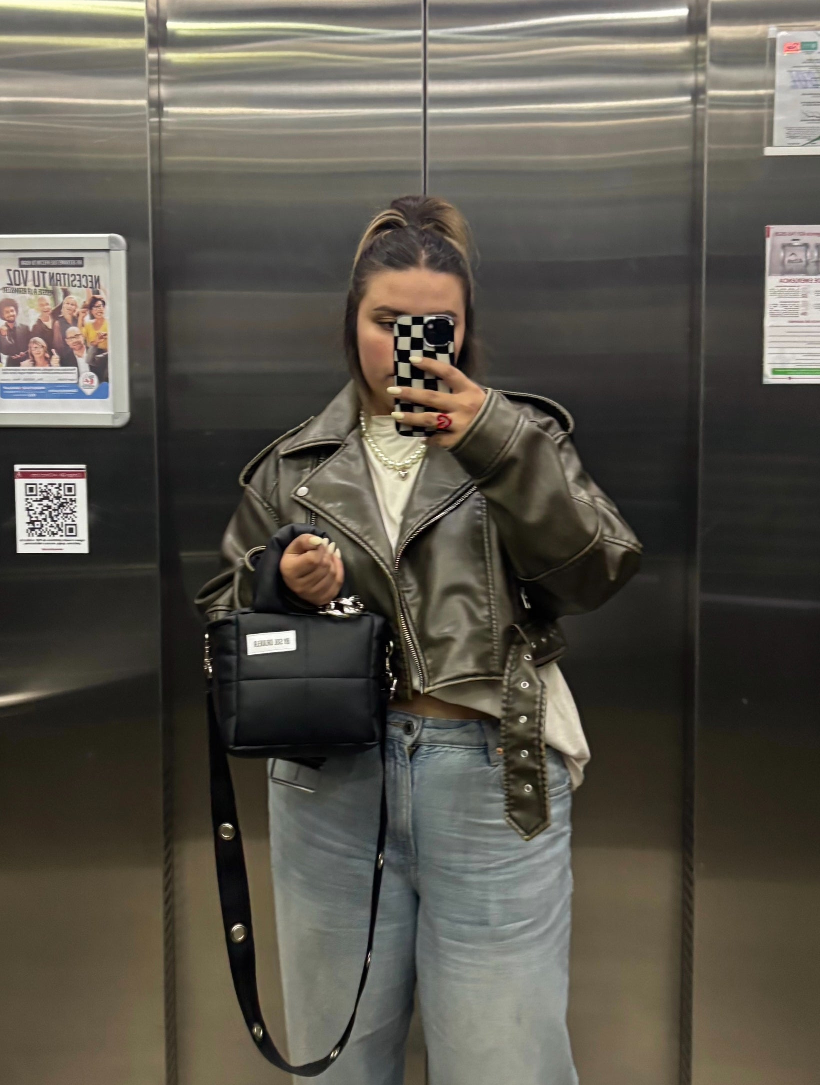 Mini bag cuerina negro