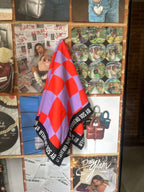 Bandana Cuadros Lila- Mandarina