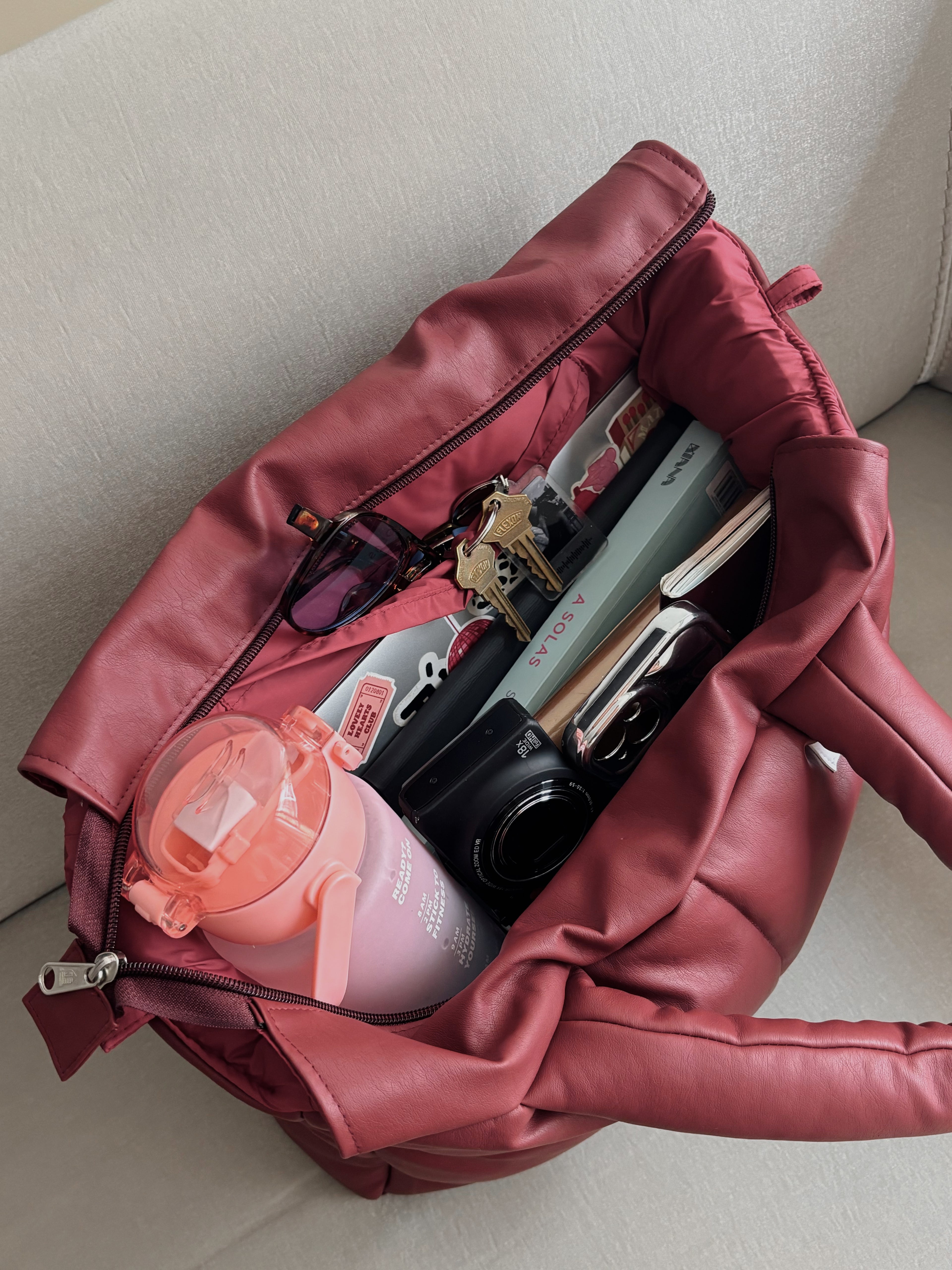 Maxi Bag Cuerina Roja